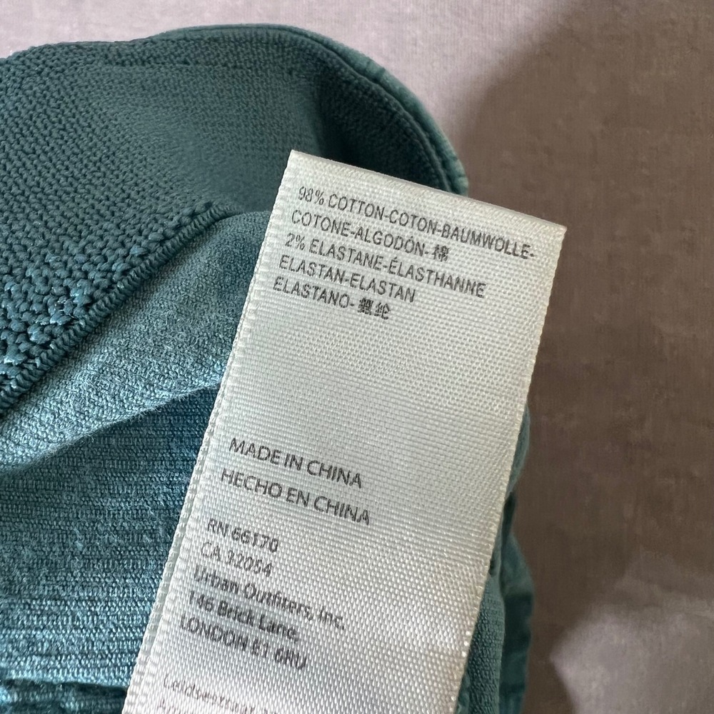 We The Free Free People Teal Corduroy Flare Pants Pull On Bell Bottom Size 26 - Picture 8 of 12